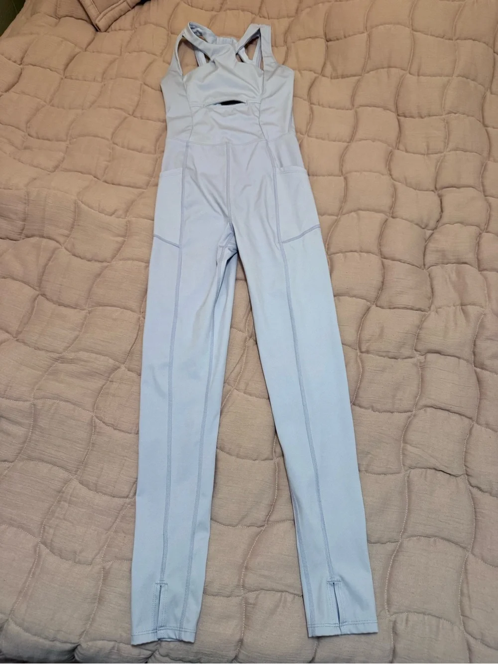 Free People Lavender Cutout High-Neck Jumpsuit